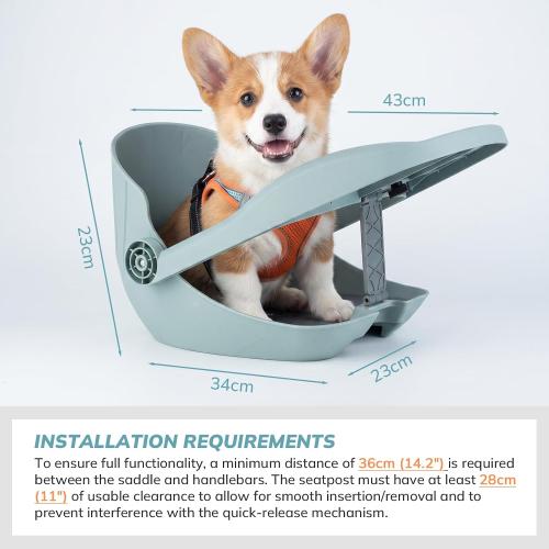 MOSHAY Pet-Specific Bicycle Safety Seat, Suitable for Mountain Bikes, Folding Bikes, Road Bikes and Various Other Bike Models