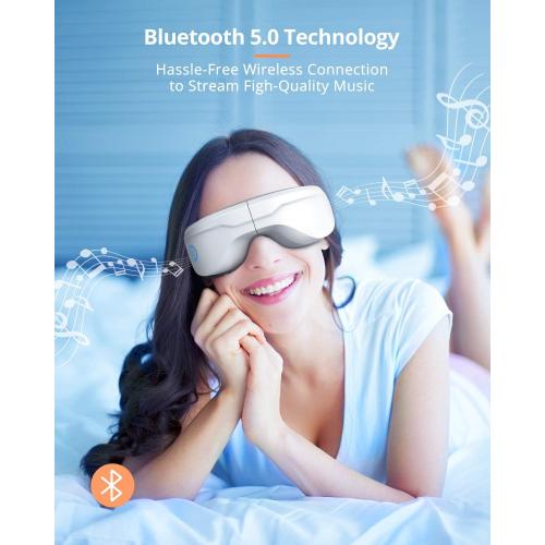 Eye Massager with Heat, Heated Eye Mask with Bluetooth Music, Face Massager, Mask for Migraine & Headache Relief, Improved Sleep, Birthday Gifts for Mom Dad Women Men Her Him