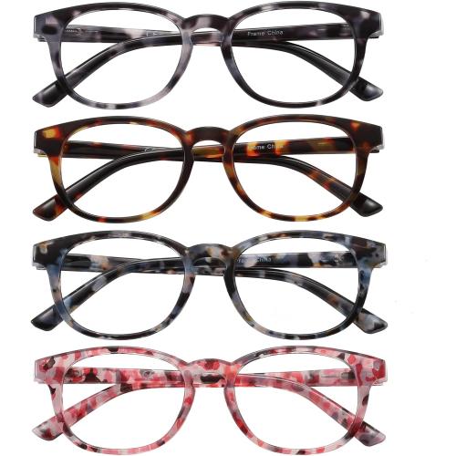 Przene Reading Glasses for Men Women Blue Light Blocking Readers Spring Hinges Lightweight Style Pack