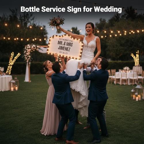 20IN Wedding Bottle Service Sign, Personalized Wedding Entrance Props Led Marquee Sign for Reception, Custom Light up Marquee Sign with Stickers for Bridal Engagement Anniversary Nightclub Gift