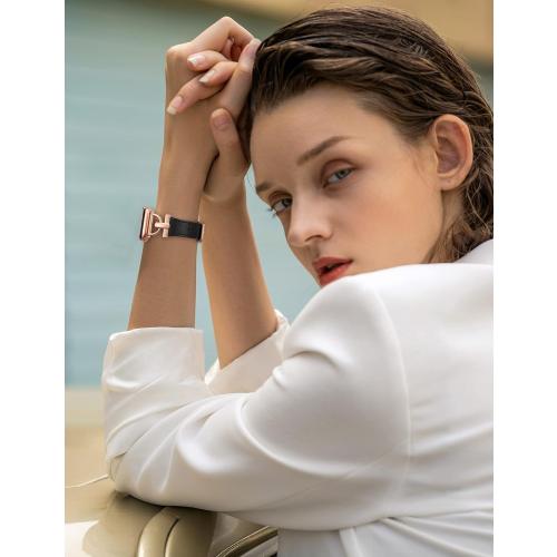 Wearlizer Leather Band Compatible with Apple Watch Bands Women 41mm 40mm 38mm 49mm 46mm 45mm 44mm 42mm, Fancy Dressy Strap for iWatch Series 11 10 9 8 7 6 5 4 3 SE/Ultra 3 2 1