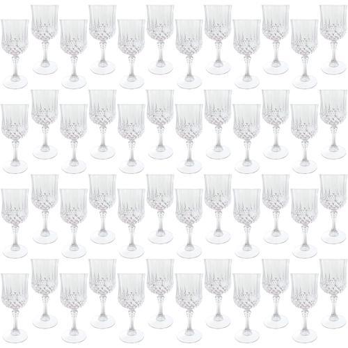 Plastic Wine Glasses，Plastic Goblets Vintage Style Cordial Drinking Glasses for Wedding Reception, Grand Event Party Supplies (100, transparent)