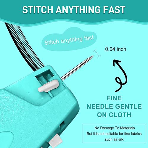 Stitch Gun for Clothes， Handheld Stitch Gun Quick Clothing Fixer，Sewing Kit Includes 1,000 Black Fasteners & 1,000 White Fasteners & 6 Needles (Blue)