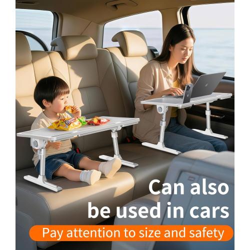 Laptop Desk for Bed,Adjustable Height Lap Desks Bed Tray,Portable Folding Couch Table with Bookstand,Car Rear Seat Sofa Floor Laptop Tray Stand for Adults Kids Eating Breakfast,Writing,Reading