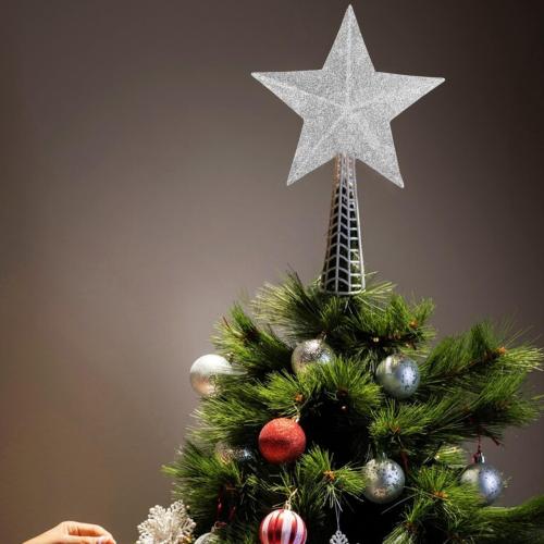 PRETYZOOM Christmas Tree Star Topper Holiday Decor Friendly Premium Plastic Star Ornament for Festive Xmas Party and Home Decoration