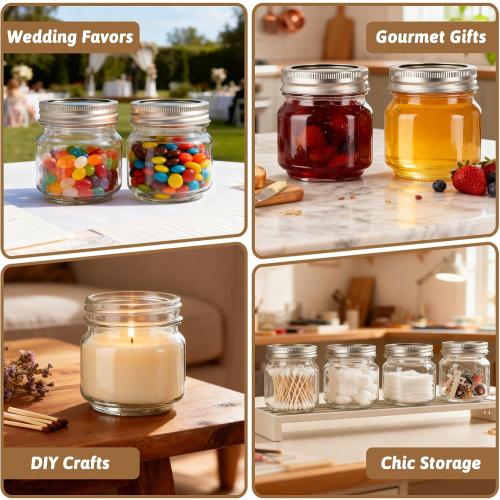 STARSIDE 8oz Glass Mason Jars 30-Pack with Airtight Split Lids and Bands