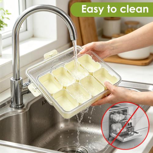 HRXFOZ Divided Serving Tray with Lid and Handle, 8 Compartment Snack Box, Portable Snack Platter for Fruits, Veggies, Nuts, Party Entertaining, Picnic (1 PCS)