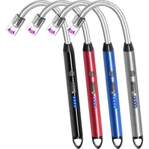 4 Pack Candle Lighter Electric Rechargeable Arc Windproof Lighters Flexible Neck Long Rotate 360 Plasma Lighter USB Flameless Lighters Candles Grill BBQ