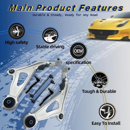 6PCS Front Lower Control Arm Sway Bar End Link Tie Rod Fit for Infiniti 2013 JX35, 2014 2015 2016 2017-2019 QX60, for Nissan 13-19 Pathfinder K623063 K623064 K750094 K750095 ES801265 ES801266