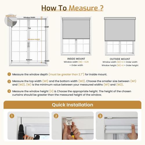 Grandekor Motorized Blinds with Remote Control, Blackout Roller Shade Electric Shades Cordless Smart Blinds for Bedroom Living Room Office,White,W34.5xH72