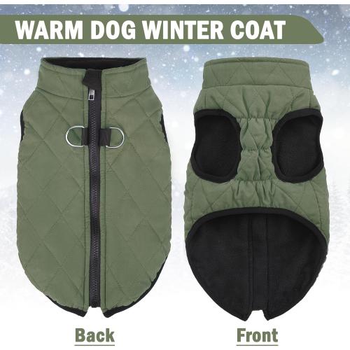 SCENEREAL Winter Dog Vest Coat with Harness Built in, Warm Dog Jacket for Small Medium Dogs, Cold Weather Coats with Zipper, Fleece Puffer Vest Windproof Snow Clothes for Puppy Pet