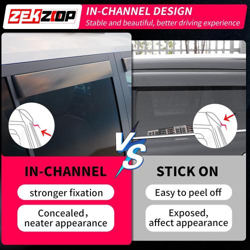 Visor Rain Guards Compatible with 2024 2025 2026 Toyota Land Cruiser Prado J250 LC250 Front and Rear in-Channel Window Visors Wind Deflectors Weather Shield for Prado 4PCS Accessories