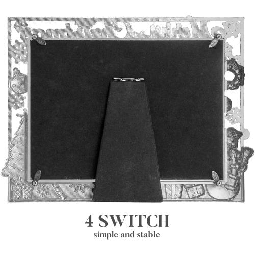 2025 Christmas Decorations Picture Frame 5x7 Snowflake Christmas Metal Photo Display Photo Frames with High Definition Glass Front Gift Ideas Tabletop Home Decorative (Snowman 2025)