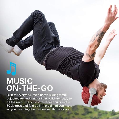 JLab Studio Wireless On-Ear Headphones, White, 30  Hour Bluetooth 5 Playtime, EQ3 Sound, Ultra-Plush Faux Leather & Cloud Foam Cushions, Track and Volume Controls