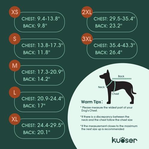 Kuoser Winter Coat, British Style Jacket for Medium and Large Dogs | Warm Windproof Puppy Cold Weather Clothes Vest, Reversible, Green L