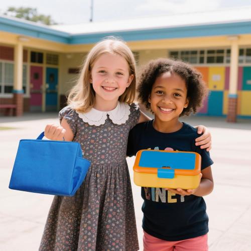 Kids Bento Lunch Box with Thermo: 8oz Insulated with Leak Proof Vacuum - 4 Compartment Hot Food Jar Insulated Lunch Bag - Two Temperature Zones - for Toddler Girls Boys School Trvael (Blue)