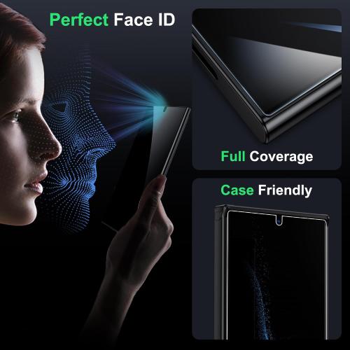 2 pack WSKEN for Samsung Galaxy S24 Ultra Privacy Screen Protector, 24 Degree [Auto-Dust Removal] [Fingerprint Unlock Support] Full Coverage HD Tempered Glass Film with Dust Clean Installing House,2 Pack