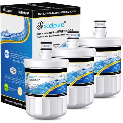 EXCELPURE Water Filter Replacement for LG LT500P, 5231JA2002A, 3PACK | Replacement for LG LT500P, Kenmore 9890, LFX25974ST, GEN11042FR-08, LFX25973ST, ADQ72910902, HDX FML-1,LFX25973D, CLCH110