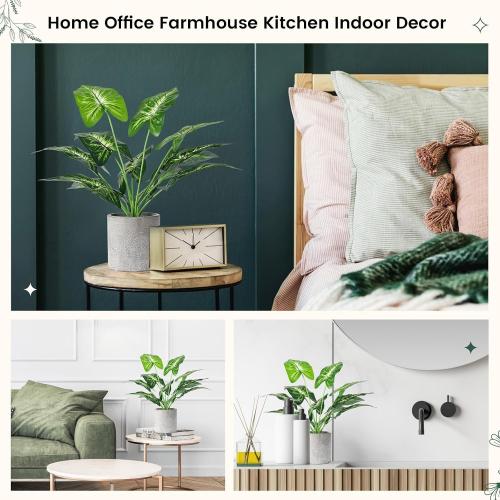 16 Small Fake Plants Artificial Tropical Faux Plants Indoor Desk Plant for Home Office Kitchen Shelf Sage Green Decor