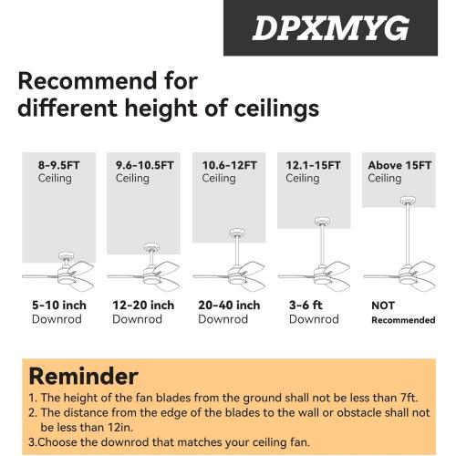 36 inch Ceiling Fan Downrod, 3 FT Black Downrod for Ceiling Fan, 1 inch Outside Diameter, Boom Suitable for a Wide Range of Fans (Black, Not Threaded)