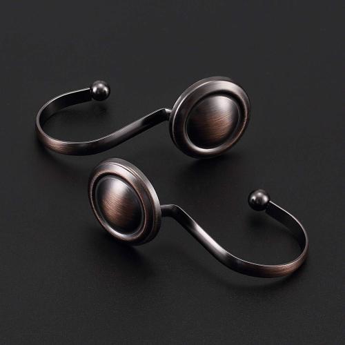 CHICTIE Bronze Shower Curtain Hooks Rings,Oil Rubbed Decorative Shower Curtain Hooks,Rustproof Vintage Shower Hooks for Bathroom,Set of 12 (Oil-Rubbed Bronze)