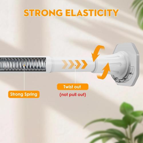 1.1 Inch Diameter Tension Closet Rods for Hanging Clothes 32-48 Inch, Adjustable Pole Closet to Hang Clothes, Heavy Duty Closet bar for Wardrobes with No Drilling Holder, White