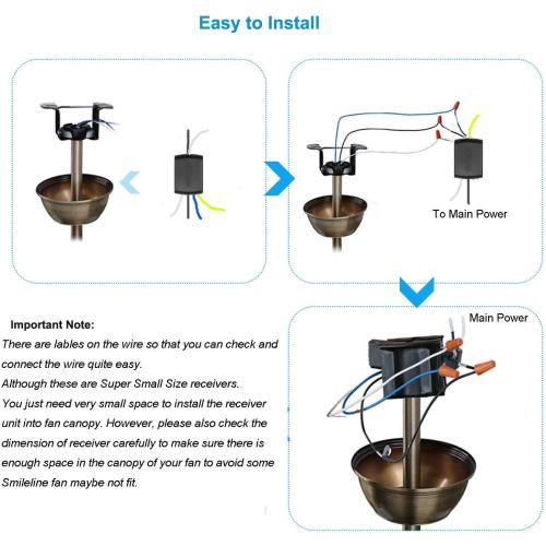 Universal Ceiling Fan Remote Control Kit - 3-in-1 Wireless Mini Remote with Speed Control, Light Switch & Timer for Hunter, Honeywell, Harbor Breeze, Westinghouse & Other Major Brands