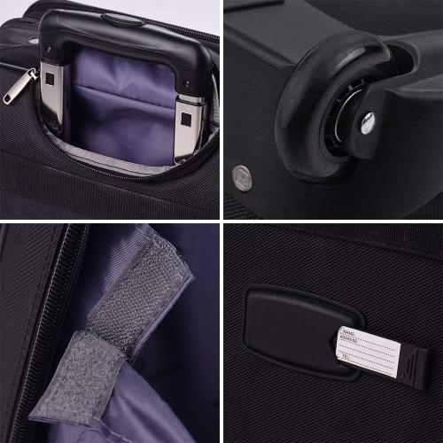 Size 14.1in 15.6in Color Black  Rolling Briefcase Rolling Laptop Bag Computer Case with Wheels Mobile Office Carry On Luggage for 14.1in 15.6in Business Notebook for Women Men