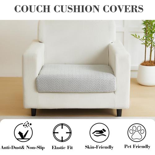 Sofa Covers Couch Covers for Sofa Pet Friendly Couch Cushion Covers Universal Sofa Covers Washable Stretch Slipcovers for Sectional Sofa (Texture Light Gray,Large Single Seat Cover)