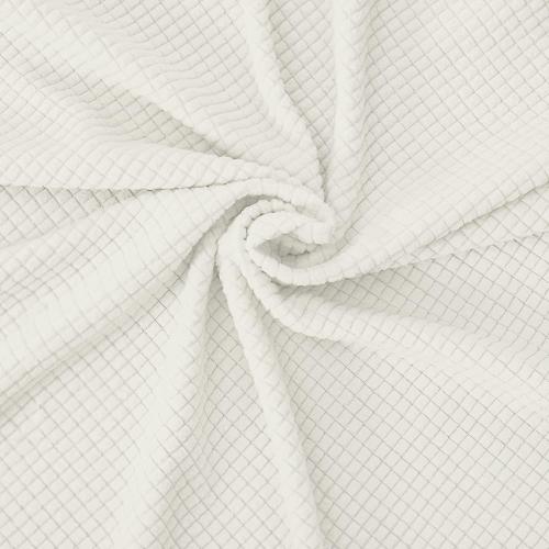 Easy-Going Stretch Bed Headboard Slipcover, Small Square Jacquard Furniture Cover, Dustproof Protector Cover for Bedroom Decor (Queen, Cream)