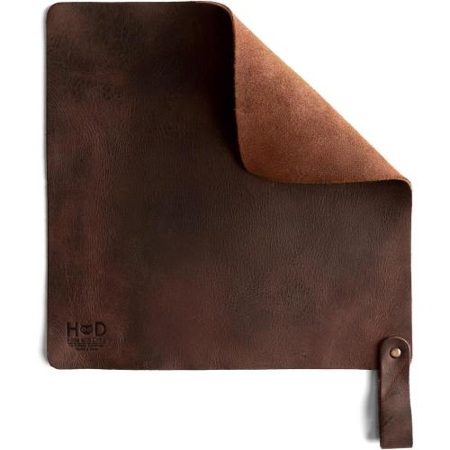 Hide & Drink, Squared Potholder Sheet, Cookware Kitchen and Bakery Supplies, Home Essentials, Protection Sheet, Full Grain Leather, Handmade, Bourbon Brown