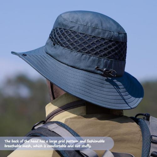 Sireck Fishing Hat, UPF50  Wide Brim Sun Hat for Men Women, UV Protection Hiking Beach Bucket Hats Summer Safari Hat