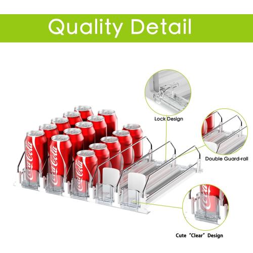 Drink Organizer for Fridge,Self Pushing Fridge Drink Organizer,Automatic Drink Dispenser for Fridge-Holds up to 25 Cans