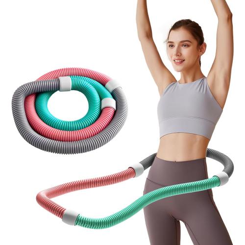 ​​Weighted 3lb Fitness Hoop for Adults - Soft Spring Hula Hoop - Flexible, Foldable for Home & Travel - Cushioned Comfort, Silent Exercise for Waist Toning & Weight Loss​​