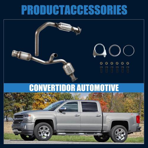Gjhch Catalytic Converter Compatible with 2014-2018 Silverado 1500,Sierra 1500 4.3L 5.3L 2015-2020 Suburban, Tahoe, Yukon, Yukon XL 5.3L, 645159, 20757674, 23486656, Manifold Catalytic Converter