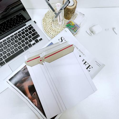 30 Pack White Rigid Mailers 7.5X9.45 Inches - Can Keep Flat Kraft Cardboard Mailer, Suitable for Protecting Shipping Gift Cards, Invitations, Photos, Documents