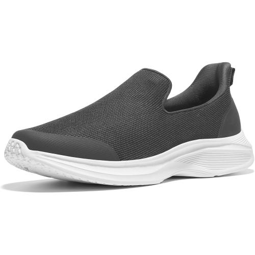Heez ...Size 11.5.Mens Slip On Walking Shoes with Arch Support, Lightweight No Lace Sneakers,Non Slip Breathable Tennis Shoes,Casual Travel Gym Work Shoes Grey,