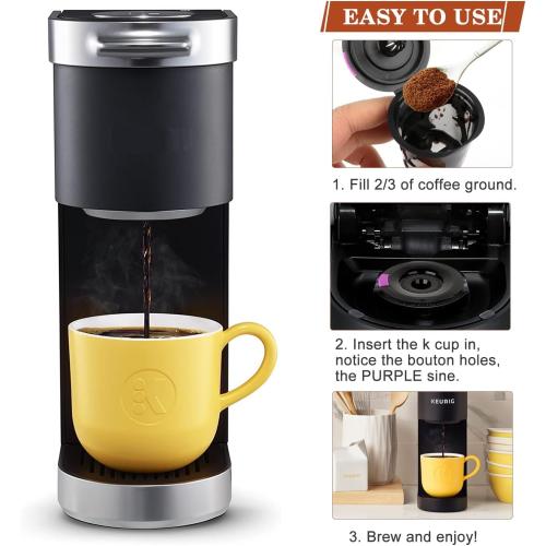 Reusable K Cups for K-Mini/K-Duo/K-Express, 2 Pack K Cup Reusable Coffee Pods for K-eurig, BPA Free Refillable Single K Cups for K-eurig 1.0 & 2.0 Series