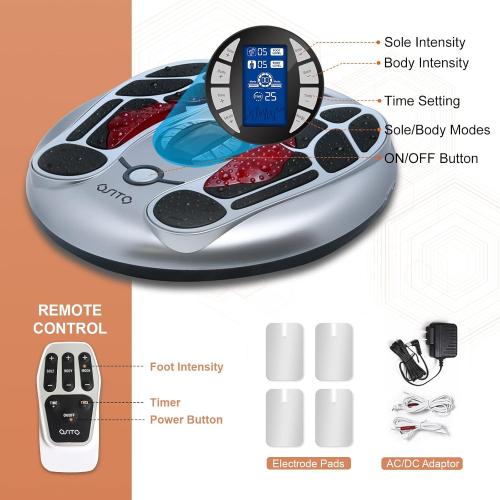 Electric EMS Foot Massager for Neuropathy - TENS Unit NMES Foot Stimulator for Feet Nerve,25 Mode 99 Intensity with Electrode Pad for Circulation and Pain Relief,FSA,HSA Eligible Gifts for Home Work