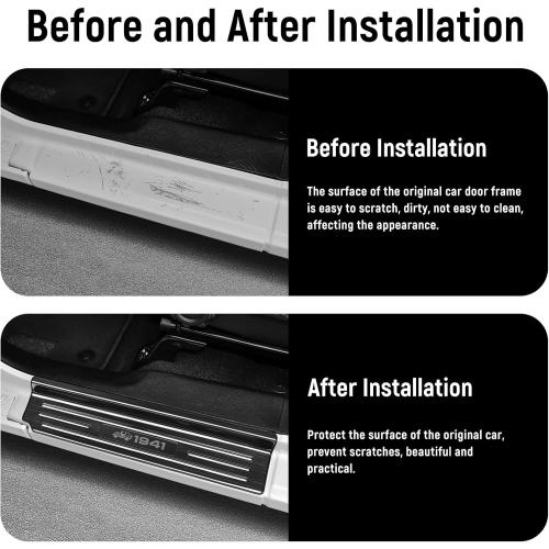 1PCS Door Sill Protector for Jeep Wrangler JL JLU 2018-2025 2026 & Gladiator JT 2020-2025 2026 Accessories Stainless Steel 2-Door Car Pedal Kick Protection (Black Brushed)