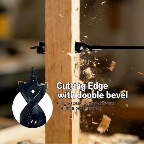 DECKRKAT 54 Flexible Installer Drill Bit - 3/8 Auger with Fish Eye Hole & Anti-Slip 3-Flat Shank for Wire Pulling Through Walls, Ceilings, Sidewalks.