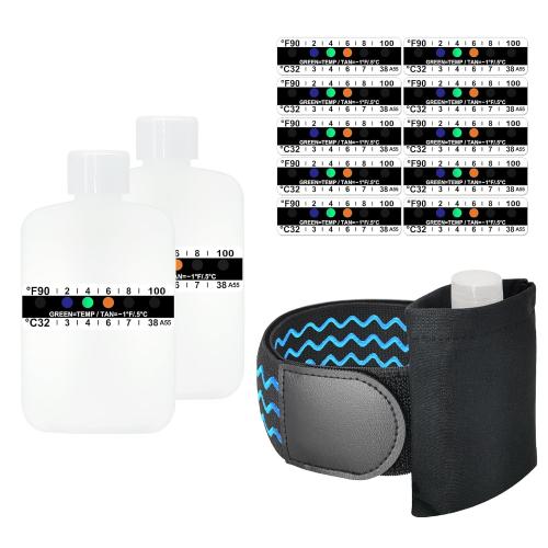 Urine Test Complete Kit - Smaller 3oz Translucent Empty Bottle, Non-Falling and Hi-Stretch Hidden Leg Strap, Urine Test Temperature Strips and Velour Lining Sample Bag, Urine Test Practice Kit at Home