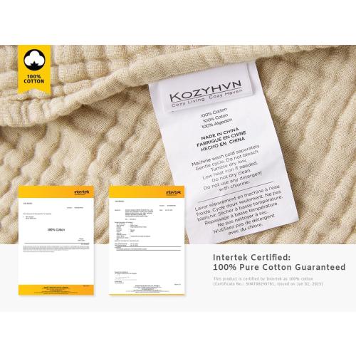 product is good -damage box -100% Cotton Blanket Large 106in.X94in ( 269 cmx239cm) .  Layers Muslin Blankets, Cooling and Soft Throw Blanket for Couch, Breathable Quilt Bedspread, Gauze Bedding for Adults, Oatmeal, Beige Linen