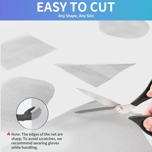 304 Stainless Steel Mesh, 47in x 10ft, 20 Mesh, Sturdy Metal Screen Roll for Window, Door, Air Vents, Filter, Cage, Garden, Patio, Pet (Sliver, 47inch x 10feet)