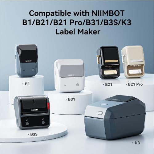 NIIMBOT Labels, 2 Rolls Refill Thermal Label for Label Maker B1/B21/B21Pro/B3S/B31/K3, Waterproof, Oil-Proof and Tear-Proof Sticker Labels, 1.57'' x 0.6''x2(40x15mmx2) Clear