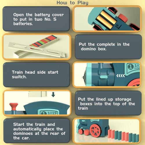 Kids Games Domino Train Toys: 180PCS Automatic Stacking Creative Game 3  Year Old - Stem Montessori Toy for Boys 4-6 - Summer Autistic Christmas Birthday Gifts 5 6 Toddler Girls Ages 4-8