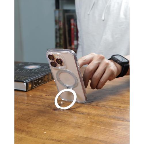 Flex Stand Case, Built-in Magnetic Kickstand, MagSafe Compatible, Slim Protective Cover, Shockproof (iPhone 16 Pro Max) Clear