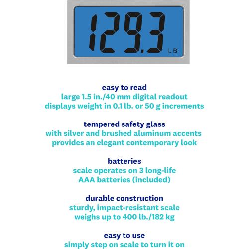 Weight Watchers Scales by Conair Scale for Body Weight, Digital Bathroom Scale in Clear
