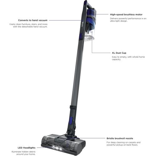 Shark | Pet Cordless Vacuum Cleaner | LED Headlights | Removable Handheld Vacuum for Pet Hair | Crevice Tool & Pet Multi-Tool Included | 40min Runtime | For Carpet & Hard Floors | Grey | IX141
