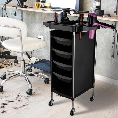 Noverlife Hair Salon Storage Tool Cart, 6-Layer Salon Cart with Wheels, Space Saving Barber Station Trolley, Rolling Carts for Hair Stylist Barber Storage Trolly for Hairdressing Beauty SPA Tattoo